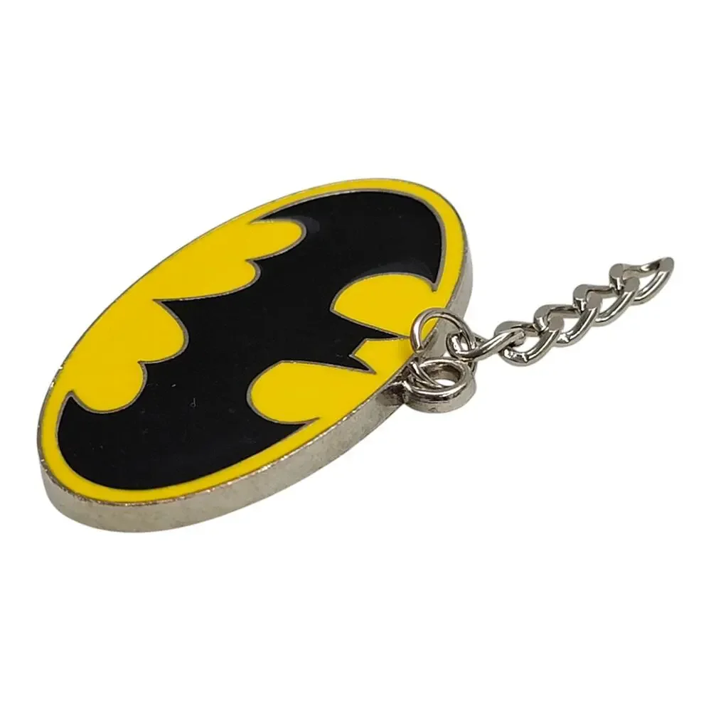 DC Comics Batman Oval Logo Keychain Charm Metal Enamel Zipper Pull 2008